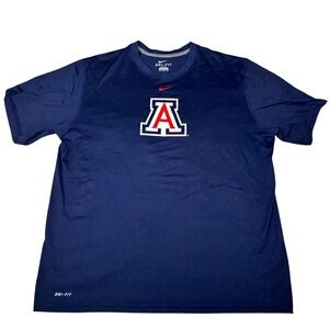 Nike Arizona Wildcats T-Shirt Mens XL Navy Blue Dri-FIT‎ Graphic Tee NCAA